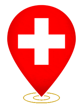 Switzerland Drop Pin Heartbeat animated flag GIF