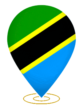 Tanzania Drop Pin Heartbeat animated flag GIF
