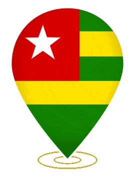 Togo Drop Pin Heartbeat animated flag GIF