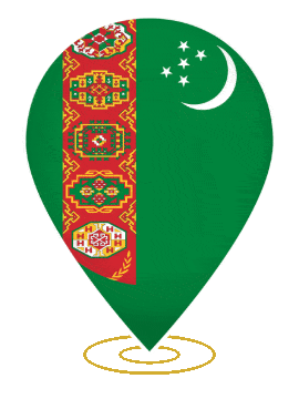 Turkmenistan Drop Pin Heartbeat animated flag GIF
