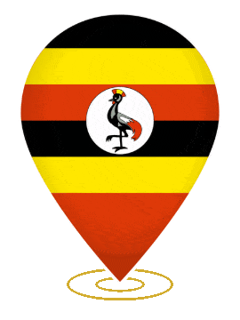 Uganda Drop Pin Heartbeat animated flag GIF