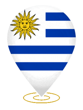 Uruguay Drop Pin Heartbeat animated flag GIF