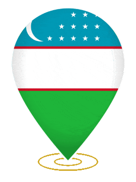 Uzbekistan Drop Pin Heartbeat animated flag GIF