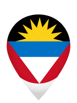 Antigua And Barbuda Drop Pin Pulse animated flag GIF