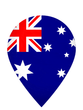 Australia Drop Pin Pulse animated flag GIF