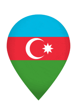 Azerbaijan Drop Pin Pulse animated flag GIF