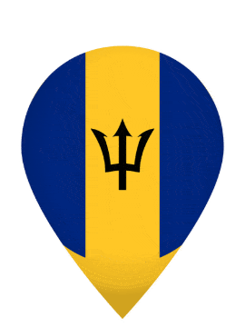 Barbados Drop Pin Pulse animated flag GIF