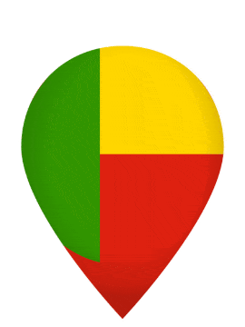 Benin Drop Pin Pulse animated flag GIF