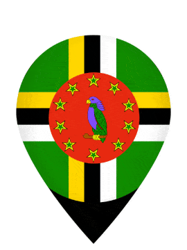 Dominica Drop Pin Pulse animated flag GIF