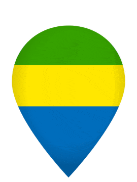 Gabon Drop Pin Pulse animated flag GIF