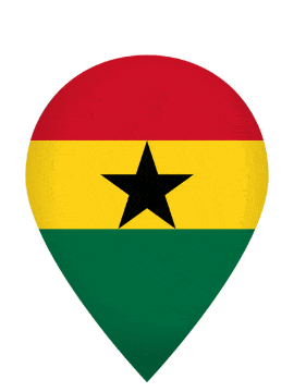 Ghana Drop Pin Pulse animated flag GIF