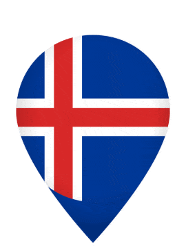 Iceland Drop Pin Pulse animated flag GIF