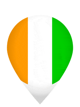 Ivory Coast Drop Pin Pulse animated flag GIF