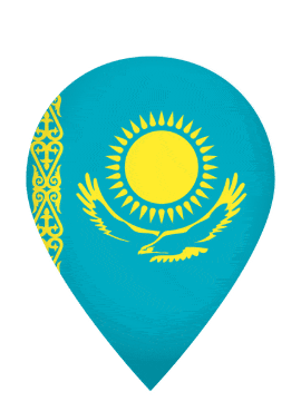 Kazakhstan Drop Pin Pulse animated flag GIF