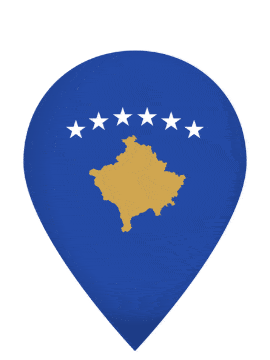 Kosovo Drop Pin Pulse animated flag GIF