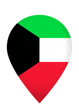 Kuwait Drop Pin Pulse animated flag GIF