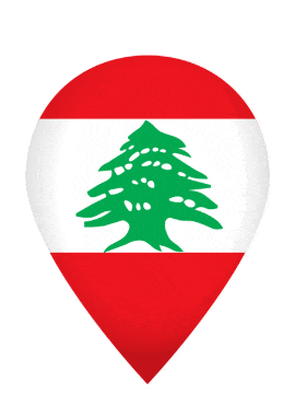 Lebanon Drop Pin Pulse animated flag GIF