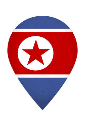 North Korea Drop Pin Pulse animated flag GIF