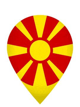 North Macedonia Drop Pin Pulse animated flag GIF