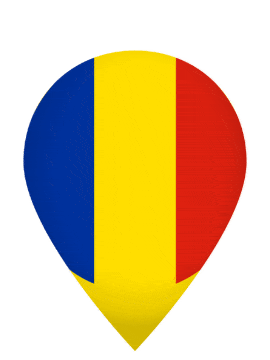 Romania Drop Pin Pulse animated flag GIF