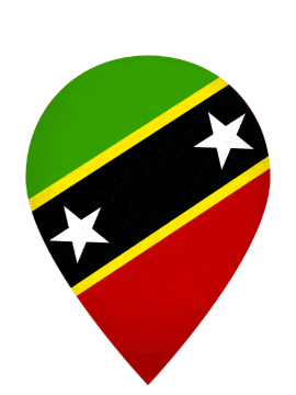Saint Kitts And Nevis Drop Pin Pulse animated flag GIF