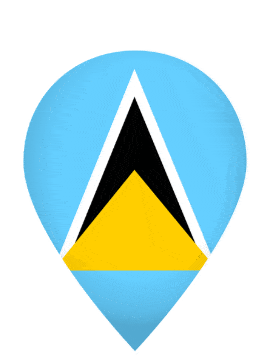 Saint Lucia Drop Pin Pulse animated flag GIF