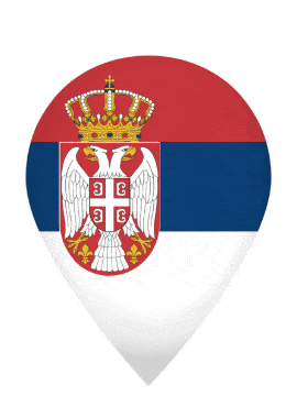 Serbia Drop Pin Pulse animated flag GIF