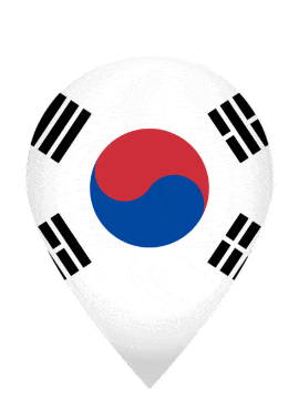 South Korea Drop Pin Pulse animated flag GIF