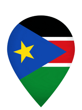 South Sudan Drop Pin Pulse animated flag GIF