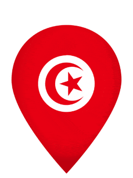 Tunisia Drop Pin Pulse animated flag GIF