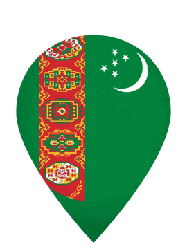 Turkmenistan Drop Pin Pulse animated flag GIF