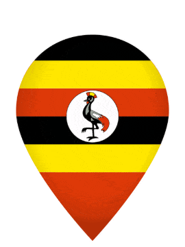 Uganda Drop Pin Pulse animated flag GIF