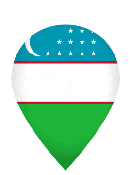 Uzbekistan Drop Pin Pulse animated flag GIF