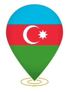 Azerbaijan Drop Pin Ring animated flag GIF