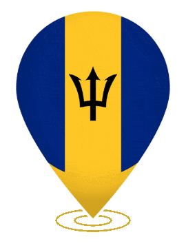 Barbados Drop Pin Ring animated flag GIF