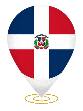 Dominican Republic Drop Pin Ring animated flag GIF