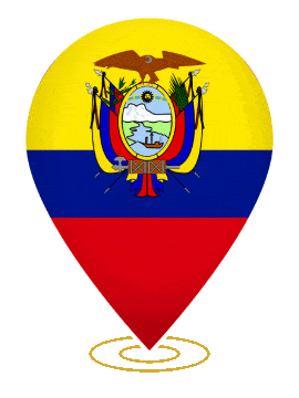 Ecuador Drop Pin Ring animated flag GIF
