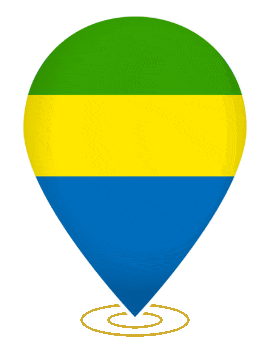 Gabon Drop Pin Ring animated flag GIF