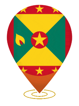 Grenada Drop Pin Ring animated flag GIF