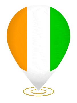 Ivory Coast Drop Pin Ring animated flag GIF