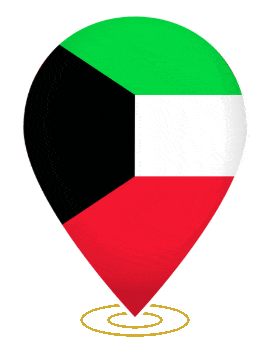 Kuwait Drop Pin Ring animated flag GIF