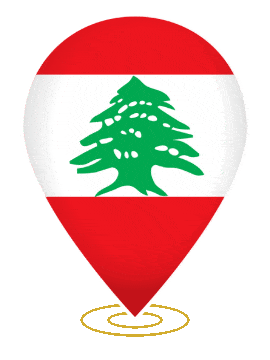 Lebanon Drop Pin Ring animated flag GIF