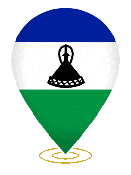 Lesotho Drop Pin Ring animated flag GIF