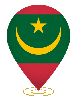 Mauritania Drop Pin Ring animated flag GIF