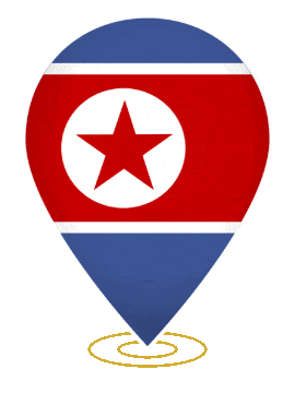 North Korea Drop Pin Ring animated flag GIF