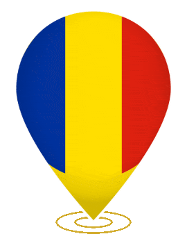 Romania Drop Pin Ring animated flag GIF