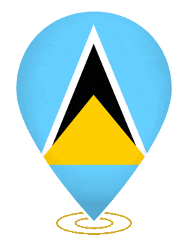 Saint Lucia Drop Pin Ring animated flag GIF