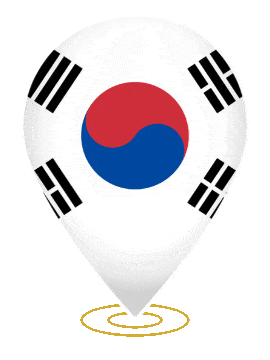 South Korea Drop Pin Ring animated flag GIF
