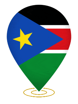 South Sudan Drop Pin Ring animated flag GIF