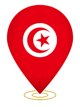 Tunisia Drop Pin Ring animated flag GIF